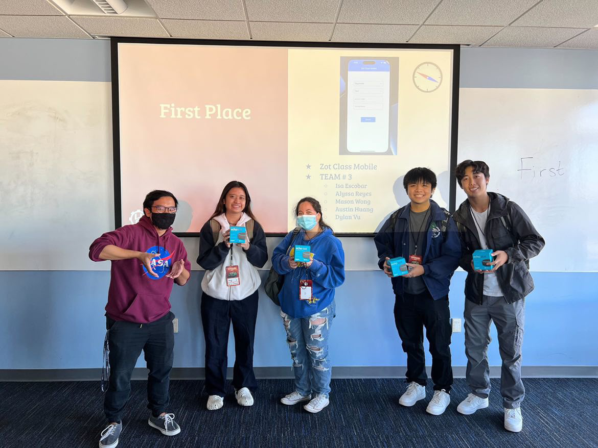 Picture of me posing with the team I mentored
