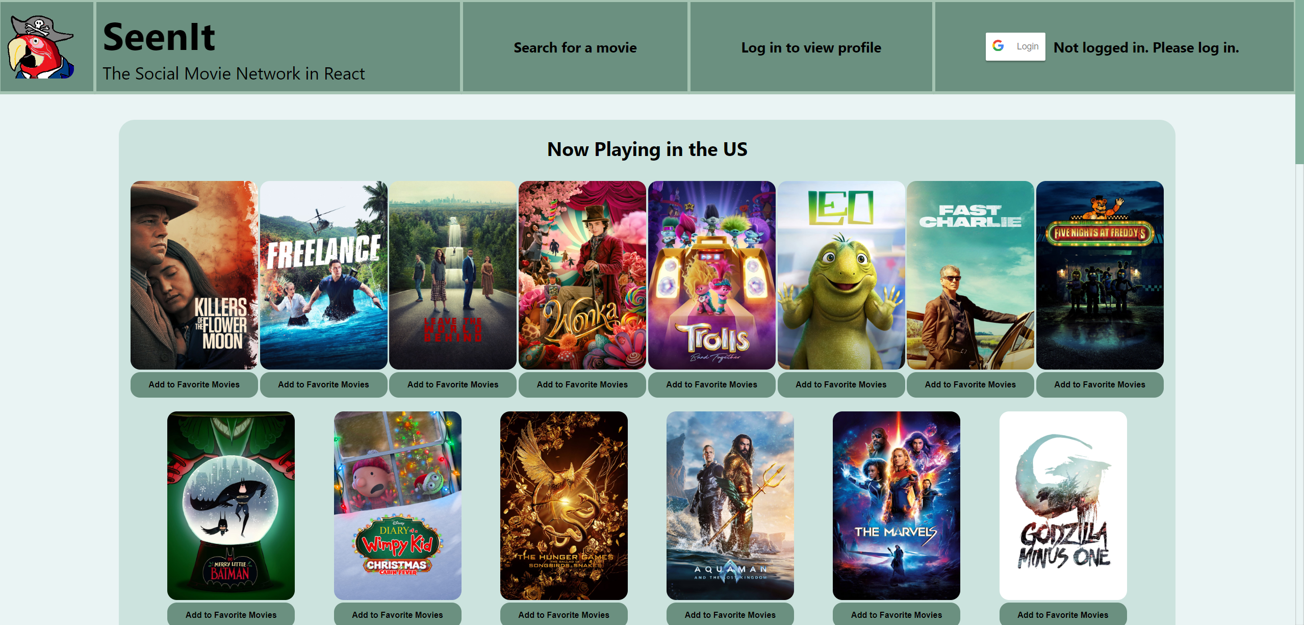 Picture of the SeenIt Website interface